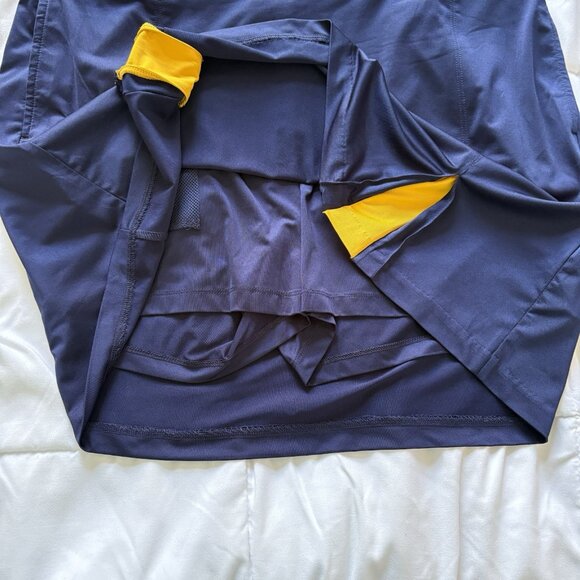 NWT Izod Golf Skort Skirt Blue Yellow Pull On Stretch Womens Size Large Pockets - Picture 3 of 10